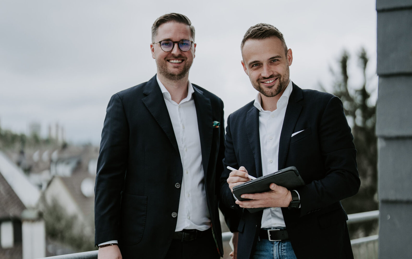 Robin Hilgert & Benedikt Pistono, Geschäftsführer Immobilienmakler H+P in Koblenz